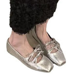 Bottom Spring And Autumn Square Head Silver Mary Jane Single Shoes Women's Shoes 2025 Spring French Small Red Gentle Casual