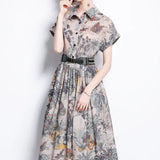 Style French Style Elegant Print Dress Women's New Summer Skinny And Gentle Style