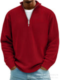 Men's Casual Zipper Wick Velvet Long-Sleeved Men's Polo Shirts For Autumn And Winter