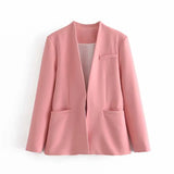 New Multi-Color Solid-Color Slimming Simple Leisure Suit Jacket