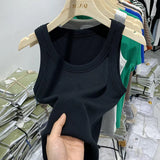 Girls Tight Anti-Smooth Threaded Vest Women's Spring And Summer Suit Slim Top Ins