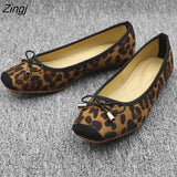 Leopard Ballet Women Slip on Loafers Ladies Ballerina Platform Flats Comfortable Casual Flat