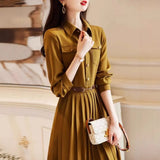 Dress Autumn 2025 New Collar Loose Long Sleeve A Simple Elegant Dress Women's Long