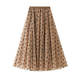 Swing Splicing Yarn Dress Lint Lint Half Dress Woman 2025 Spring Splicing Mesh Yarn Skirt