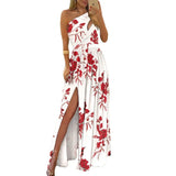New Slanted Shoulder Dress Temperament Sleeveless Sexy High-Waist Open Skirt Women's