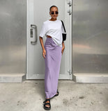 Zingj And Summer New Simulation Silk Skirt Satin Bread Hip Skirt Women Casual Color Tintail