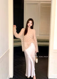 Xixi 2025 Autumn New Temperament Dingy High-Rise Half-Body Skirt Design Bag-Bumbum Fishtail Skirt
