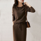 French Women's Clothing To Cut The European Goods Early Autumn Fashion Two Sets Of Sweater Suit Skirt Knitted One