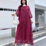 Lace Dress New French Retro Heavy Industry Hollow Hook Loose Thin Temperament Dress