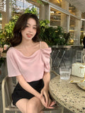 Xixi 13 Line 2025 Spring New Pearl Pure Color Loose Shirt Long-Sleeved Top Women