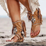 Summer New Water Drill Large-Size Flat-Bottomed Sandals Women Wish Beaded Tuxedroro Cool Boots