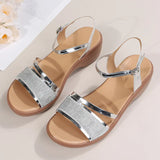 Slope Hedging Toe Buckle Sandals Women Large Thick Bottoms In The Cool