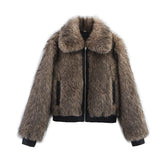 Women's Explosive Fashion Casual Crash-Colored Fur Jacket