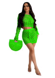 Zingj New Women's Casual Knit Hollow-Out Sequin Beach Skirt Two