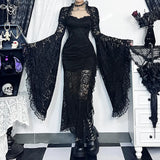 Spring 2024 New Sexy Cardigan Blouse Dark Style Slim Classical Lace Blouse