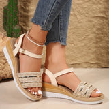Zingj Wedge Sandals Women 2024 Summer New Platform One-Line Buckle To Wear Roman Beach