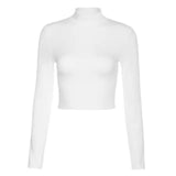 Zingj Summer Collar Sexy Women's Strap Open Back Long Sleeve Elastic Slim Shirt