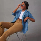 Zingj Retro Light Color Heavy Industry Wash Denim