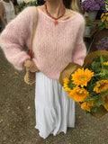 Pink Sweater Women's Autumn And Winter Knitting Top Casual Sweater Women's