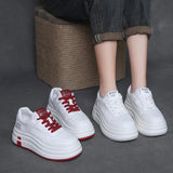 Leather Thick-Soled Little White Shoe Woman 2025 Spring New Set Casual Fashion Board Shoes Comfortable And Light Cake