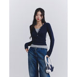 Fake Two Piece Halter Long Sleeve TeeOutfit
