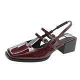 Zingj Jane Baotou Sandal Summer 2023 Summer Vintage Square Heels With Empty Single