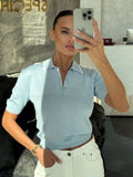 Collar Single-Dcupine Dopamine Knitted Girl Polo Shirt Small Group Of Women's Style Women's