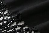 Women's Black Tuxedar Hanging Neck Linen Dress