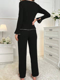 Autumn And Winter Collar Long-Sleeved Trousers Lady Pajamas Set