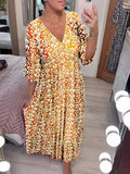 Summer Explosion Super Fairy V Collar Seaside Holiday Beach Print Loose