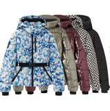 Women's Clothing Explosion With Belt Long-Sleeved Ski Cotton Jacket