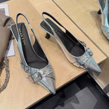 Bag Head Sandals Spring And Summer New High-End Light Tip Beautiful Back Empty Women's