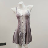 New Sexy Pajamas Net Red Women Summer Pure Ice Sling Ribbon Bare Back Lace Sexy Ajasy Sexy Ajasy Private Room