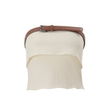 Zingj 2024 New Fashion Sexy Street Hot Girl Short Knit Bottom Small Vest
