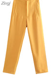Women's Pants Beige Pencil High Waist Pants For Women Office Casual Elegant Woman Trousers Fashion Streetwear Summer