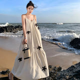 Zingj Design Handmade Three-Dimensional Embroidery Flower Cotton Linen Hollow Vacation Wind Sling