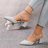 Sandals 2025 Summer New Temperament Niche Tip Mid-Bag Small High Heel One-Shoe Two Women's