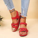 2025 Large-Size Casual Fish Mouth Sandals Roman Wind Sandals Women Wear Magic Sticky Slopes And Sports