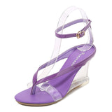 Zingj High Heels Female Summer New Korean Version Of Versatile Summer Women's Shoes A Word Buckle Simple Wedge Sandals