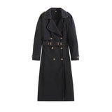 Women's Spring And Autumn New Loose Double Buckle With Belt Denim Wind Coat British