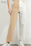Spring White Jeans for Women Khaki Casual Denim Trousers Female Capris Purple Wide Leg Jeans Straight Pants