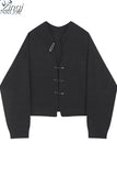 Sweater Harajuku Ins Street Women 2023 Autumn Winter Cardigan Long Sleeve Fashion Casual Loose Gothic Knitwear Short