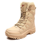 Combat Boots Men's Large-Size Outdoor Plus Velvet Warm Snow Boots Men's High-Top Cotton Shoes Couple Climbing