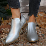 Coarse And Short-Skinned Boots Women's Sharp Tips And Zippered Velvet And Ankle Boots Women's Martin