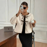Women's Explosive Fashion Round Collar Bow Tie With Temperament Casual Loose