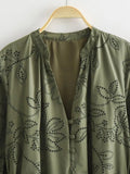 Women's Long-Sleeved Loose Hollow Lace Dress
