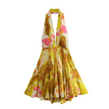 Summer New Fashion V Collar Sling Sexy Print Hanging Neck Collar Short Dress