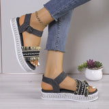 Zingj Sandals Women Popular Summer New Casual Round Head Thick Bottom Fish Mouth Color A Word With Fashion Buckle