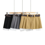 New Babes Work Dress Short Skirt Fashion Academy Hairy 100-Folded Skirt Sexy A-Shaped