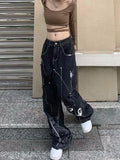 Patchwork Paisley Print Boyfriend Jeans-Outfit